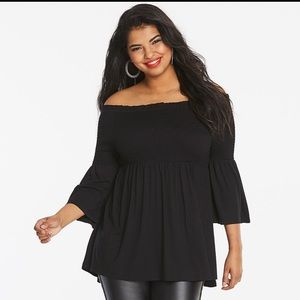 Hollister Smocked Bardot Top